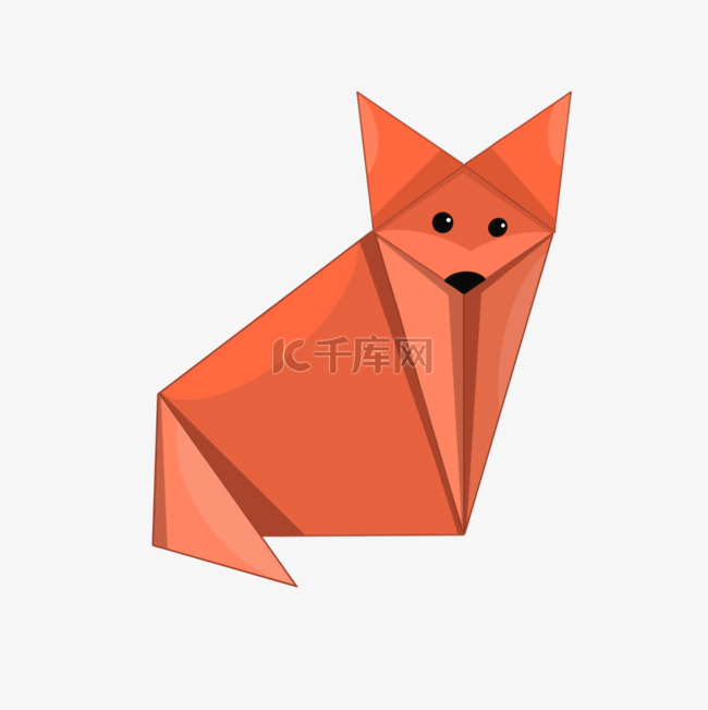 橙红色小狐狸创意折纸动物