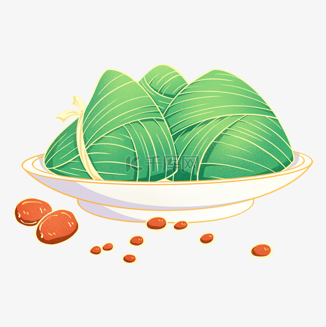 端午节国潮传统美食粽子红枣甜粽