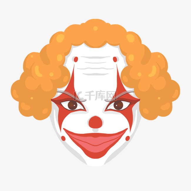 小丑恐怖脸橘色头发卡通人物