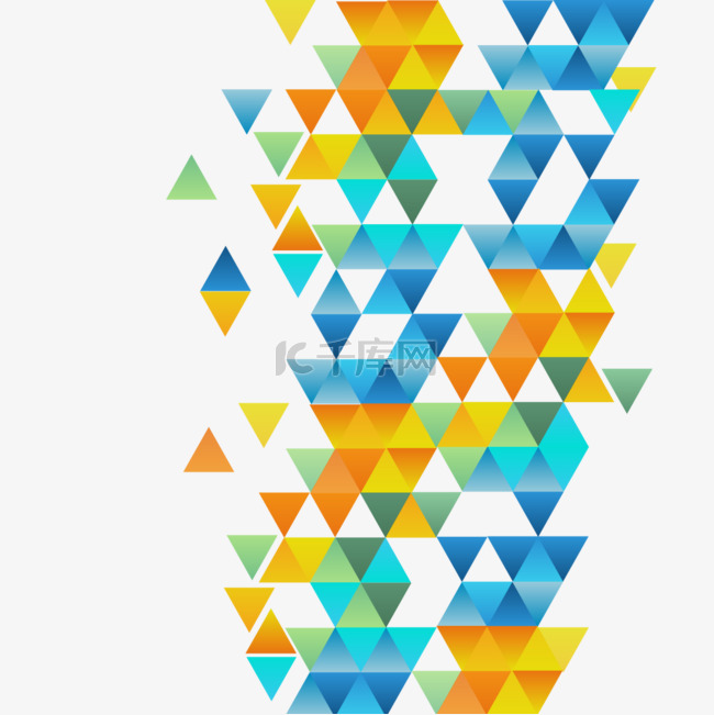 边框彩色抽象几何三角形形状