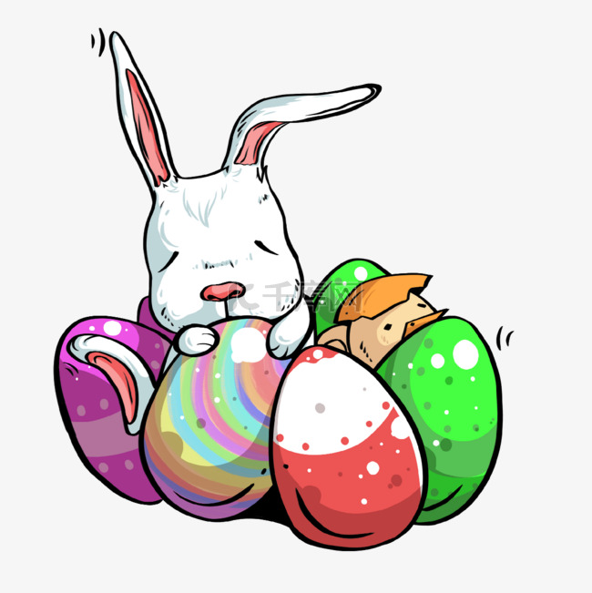 兔子小鸡彩蛋复活节