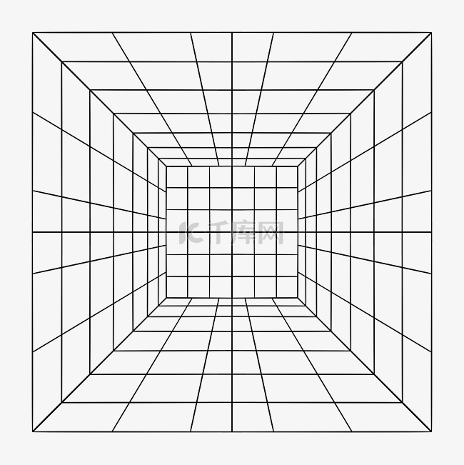 空间透视网格视觉冲击黑色线条