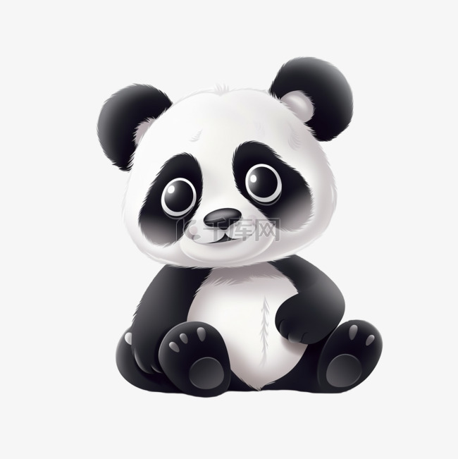 卡通可爱手绘动物小动物元素熊猫