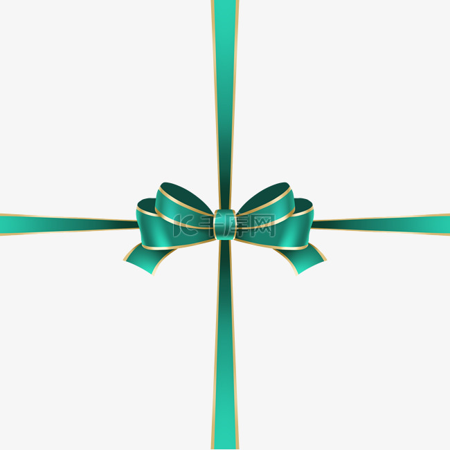 新年圣诞节绿色蝴蝶结边框
