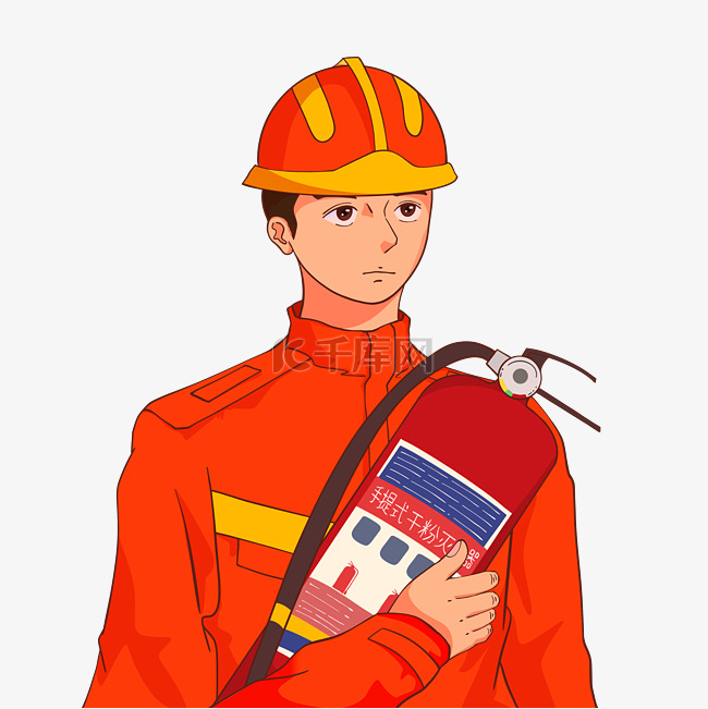 中国消防日消防员复古风