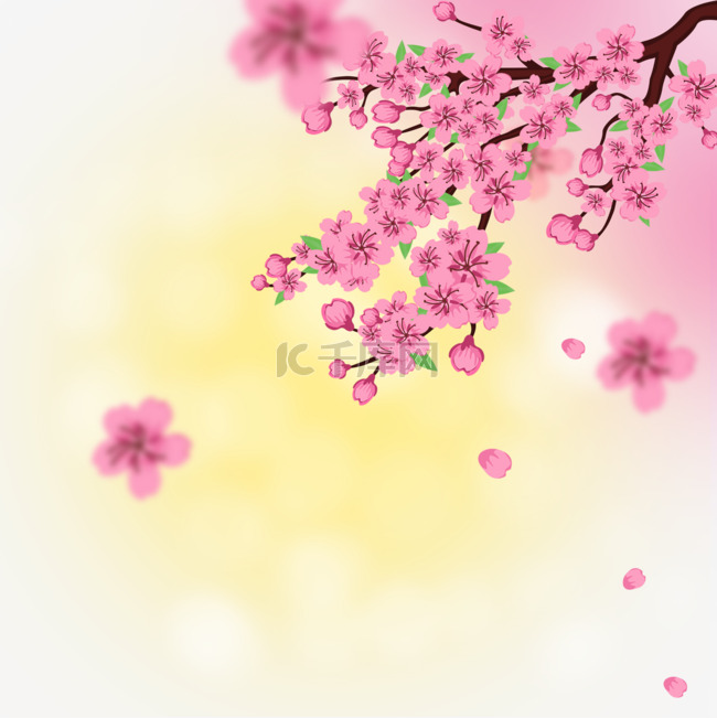 桃花粉色边框春天光效