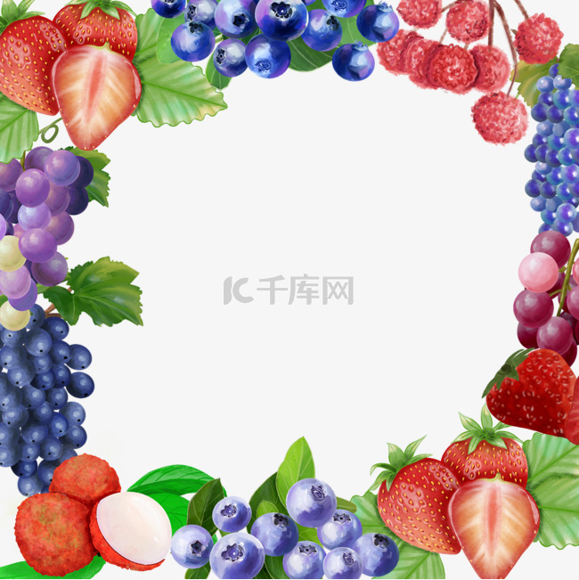 水果水彩边框