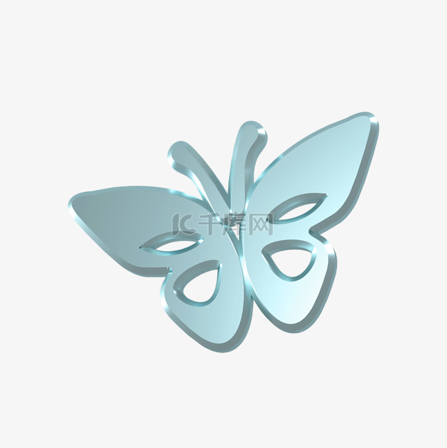3D金属蝴蝶项链C4D贴纸