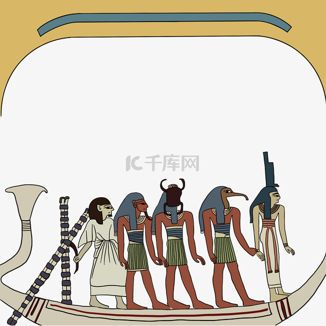 埃及人物装饰边框