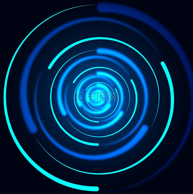 蓝色科技旋涡隧道