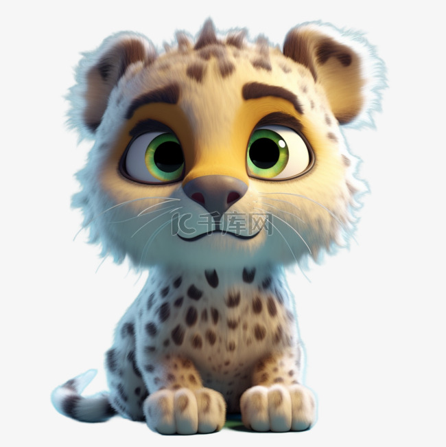 3D毛绒卡通可爱动物豹子