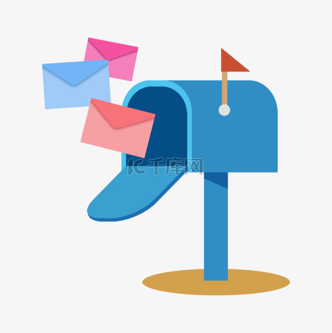 邮箱电子邮件概念扁平风格蓝色