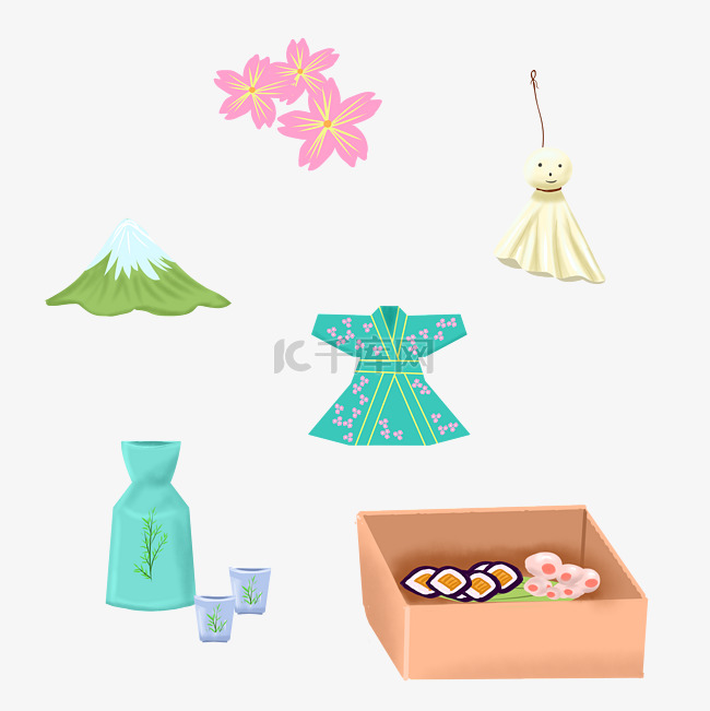 日系和风樱花和服日式手账