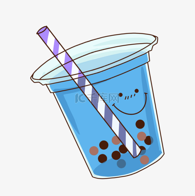 蓝莓汁微笑图案塑料杯图片