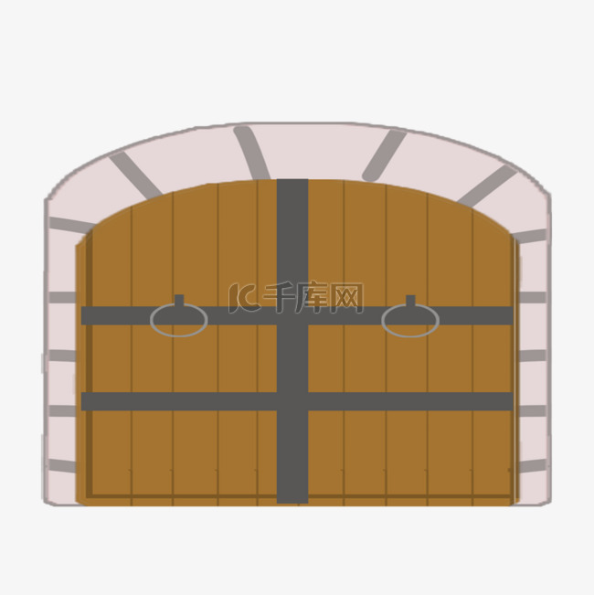 砖石门框条纹木头复古中世纪欧洲