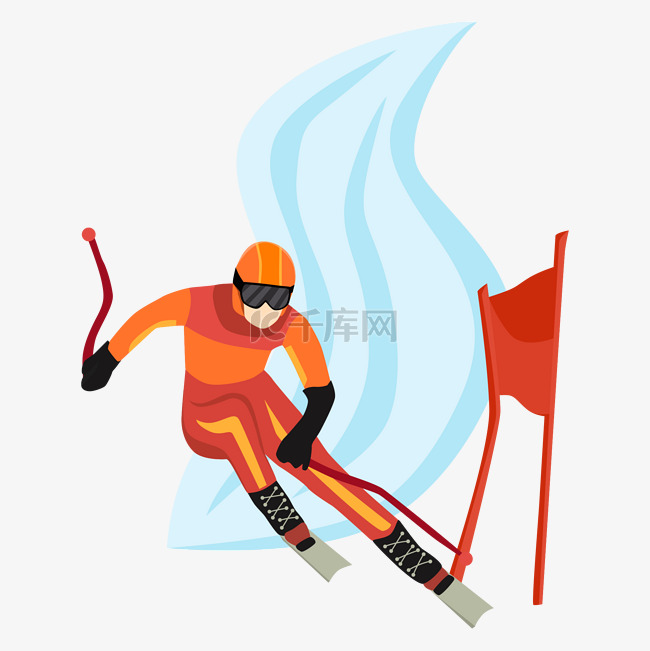 冬奥会滑雪冲刺人物