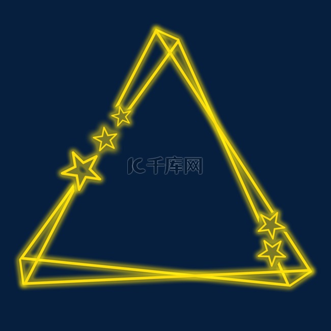 金色三角形光效星星边框