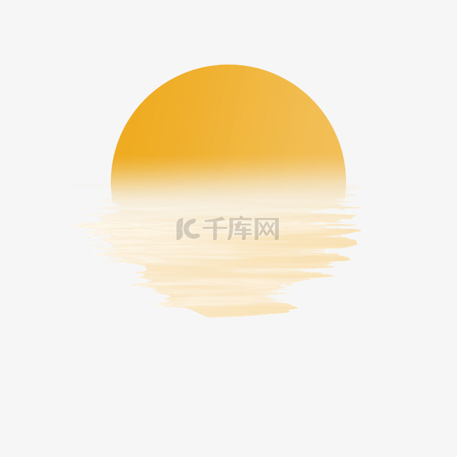 落日余晖水面太阳夕阳