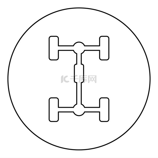 起落架底盘车车架图标在圆圈圆形