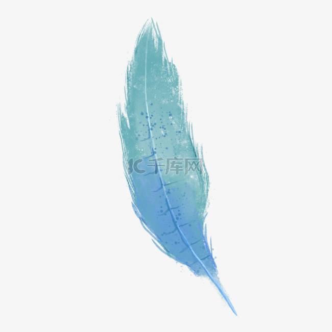 孔雀羽翅膀羽毛渐变蓝色