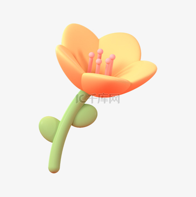 3D立体春天花卉