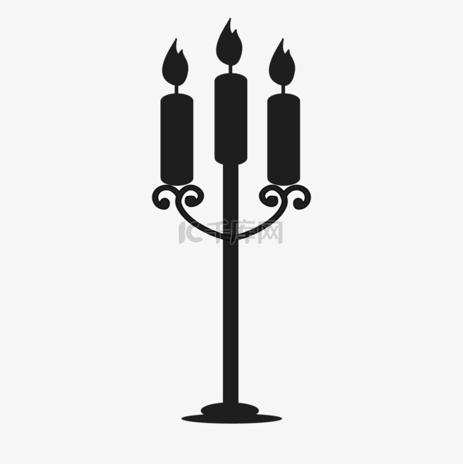 蜡烛简单黑色装饰图形
