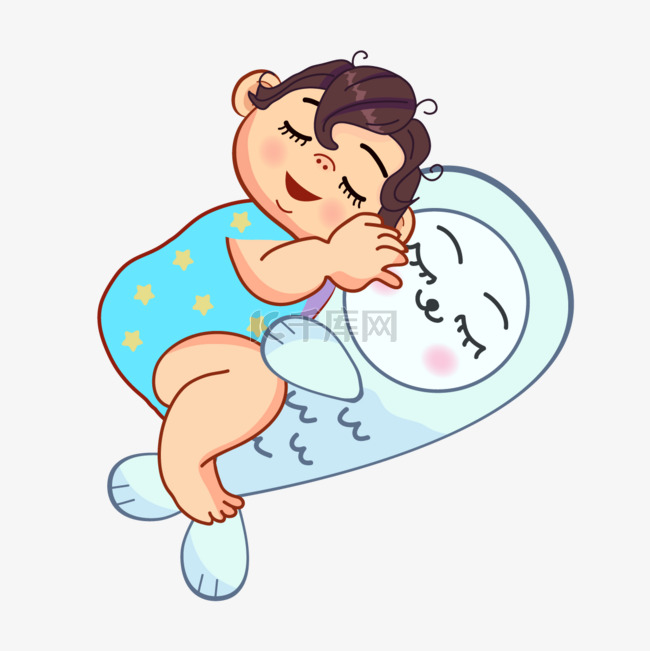 卡通可爱婴儿睡觉