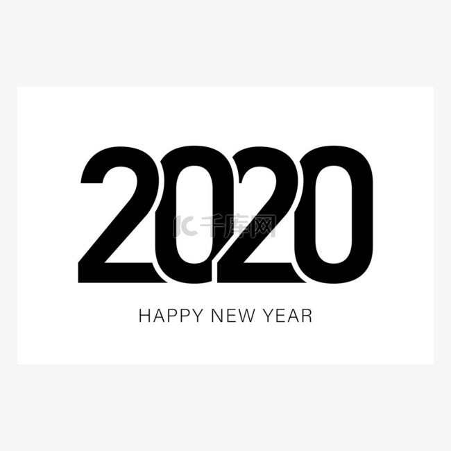 2020年新年快乐横幅。 分离