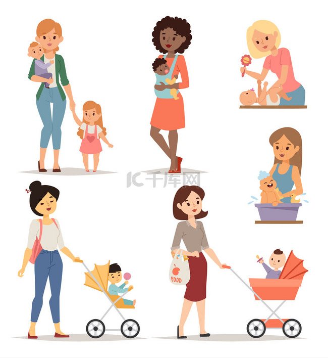 Young mother vector illustration.