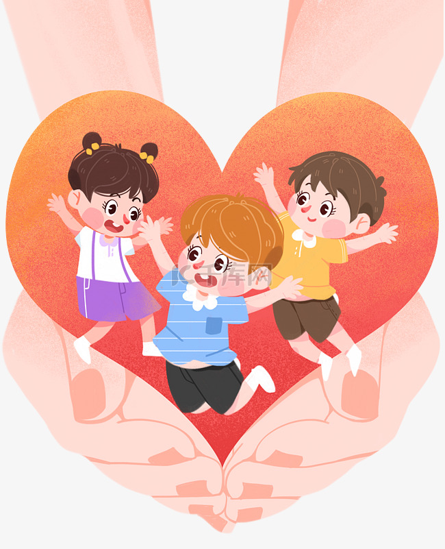 中国儿童慈善活动日手捧爱心孩子