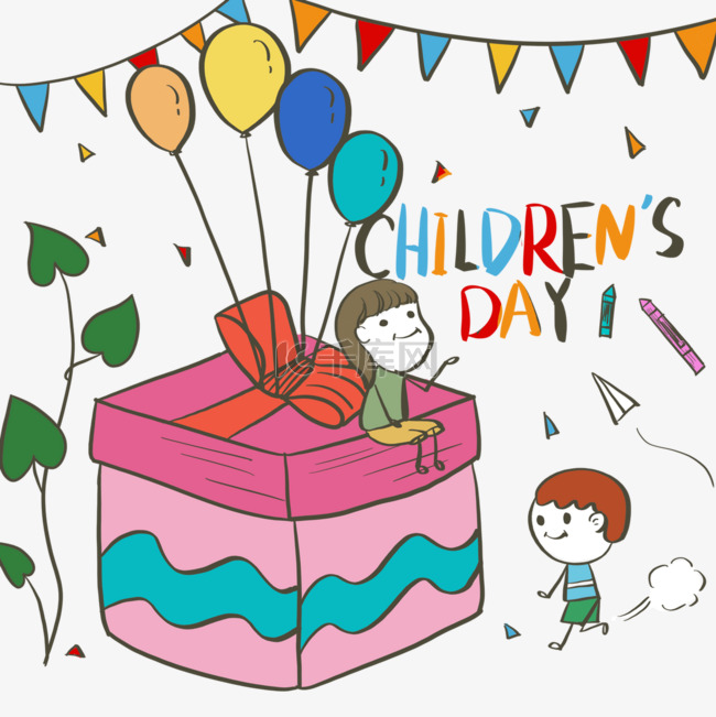 礼盒国际儿童节卡通涂鸦