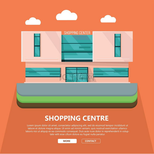 平面设计中的购物中心网页模板.