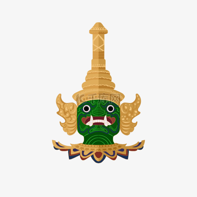 泰国绿色夜叉神像