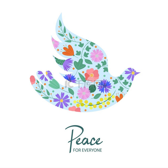 和平鸽和平的象征一个人人共享的