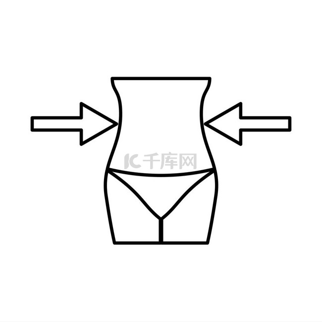 瘦身女性概念黑色图标