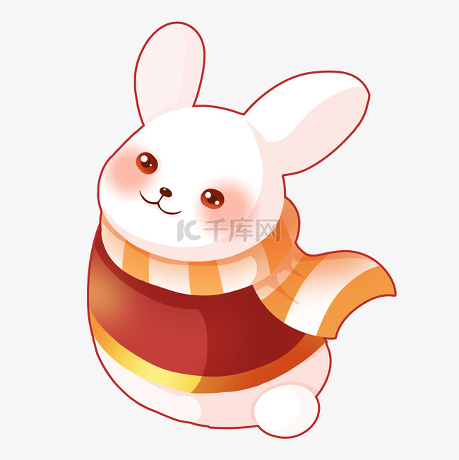 兔年兔子回眸可爱兔子形象