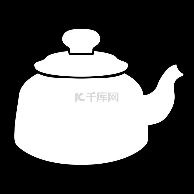 茶壶白色图标.. 茶壶是白色图