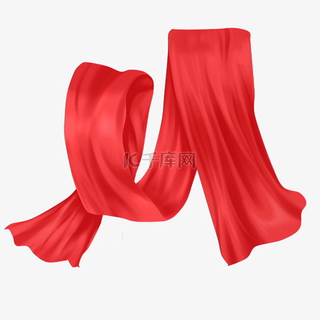 写实红绸子绸带