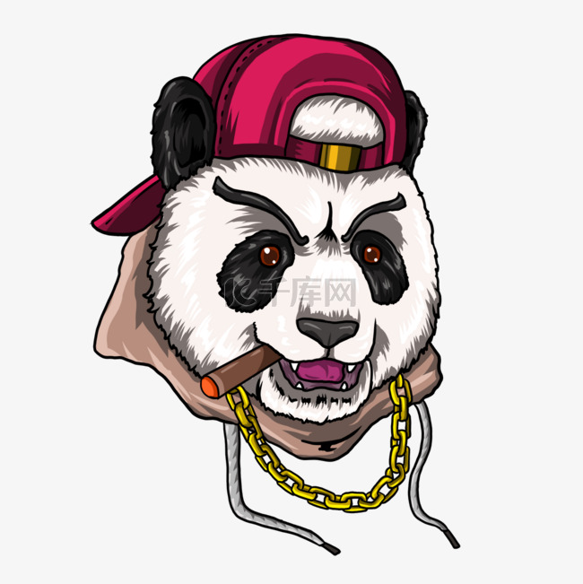 熊猫t恤头像项链嘻 风格
