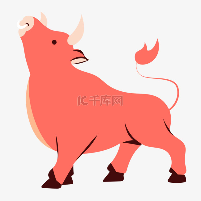 越南春节红色牛形象