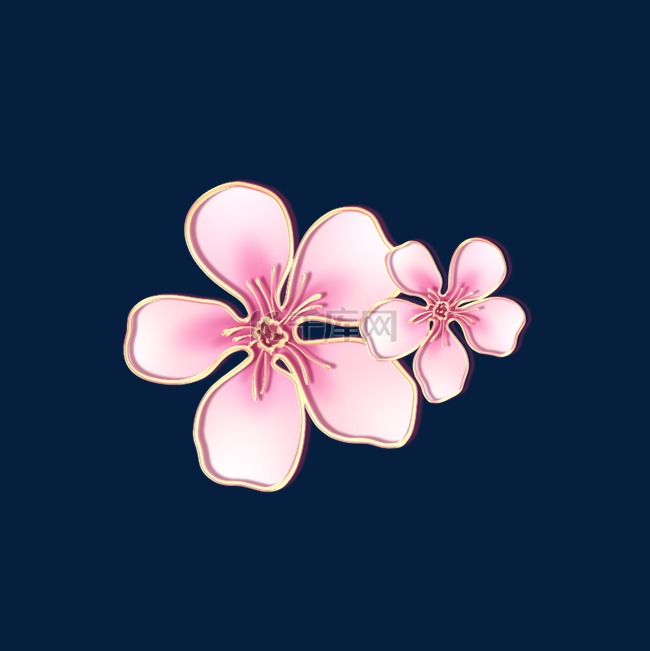 春季情人节妇女节粉色花朵浮雕桃