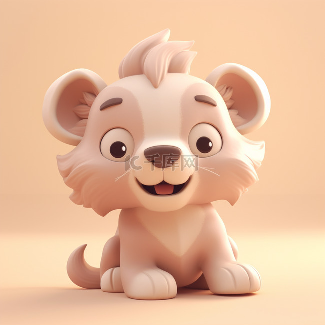 3D立体黏土动物可爱卡通狮子