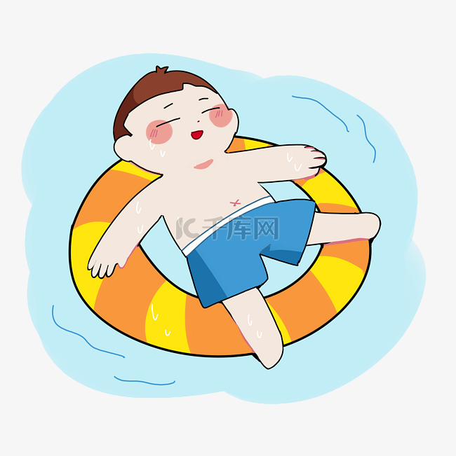 预防中暑游泳男孩