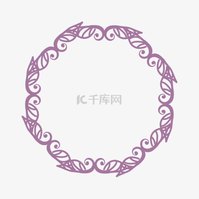 紫色简单花纹图案花环