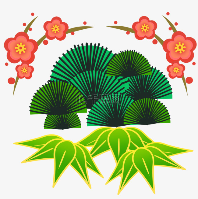 松枝植物装饰传统新年日本
