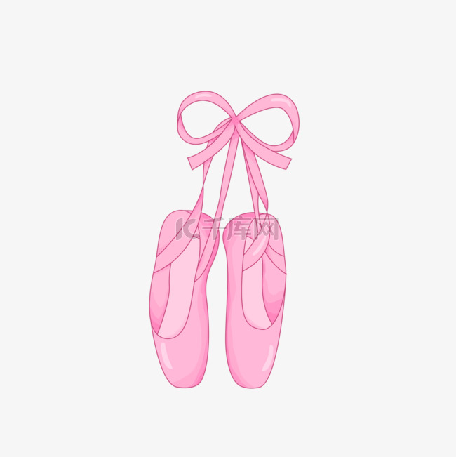粉色蝴蝶结缎面芭蕾舞鞋剪贴画