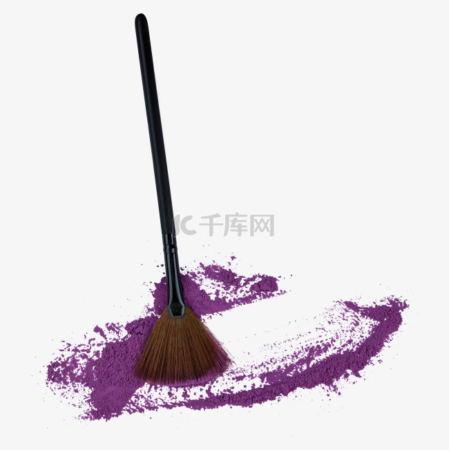 紫色粉末黑色化妆刷刷子