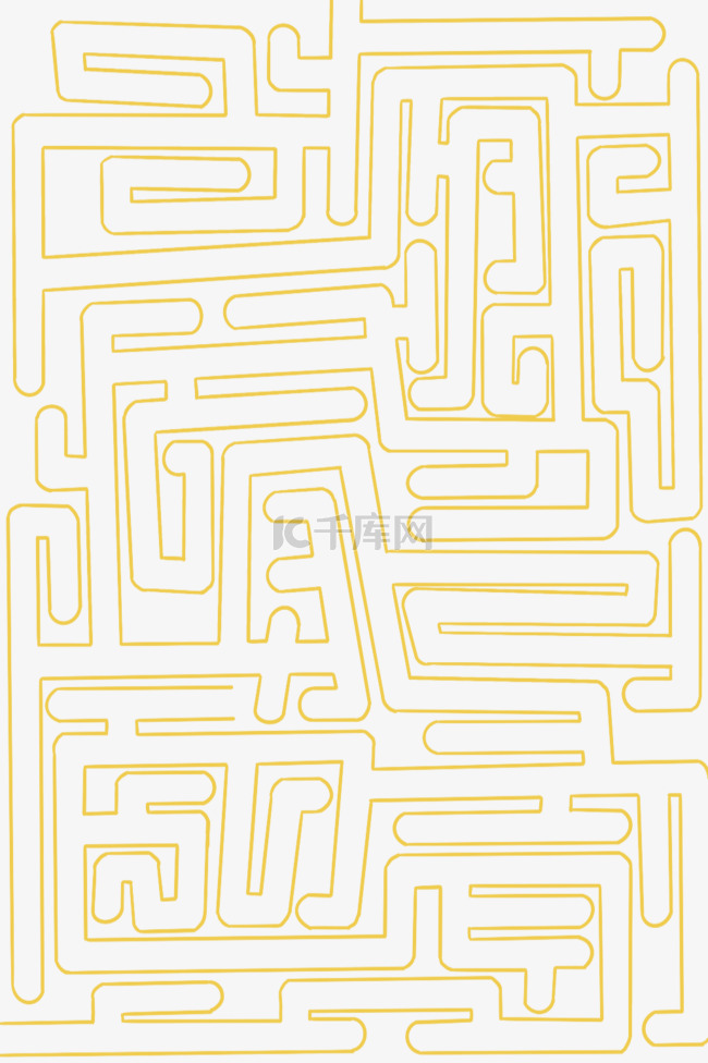 黄色迷宫线路拼图底纹
