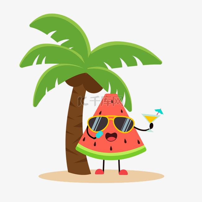 矢量夏天夏季水果可爱西瓜表情包