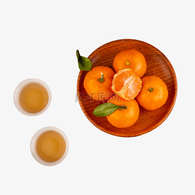 新年美食橘子水果茶杯